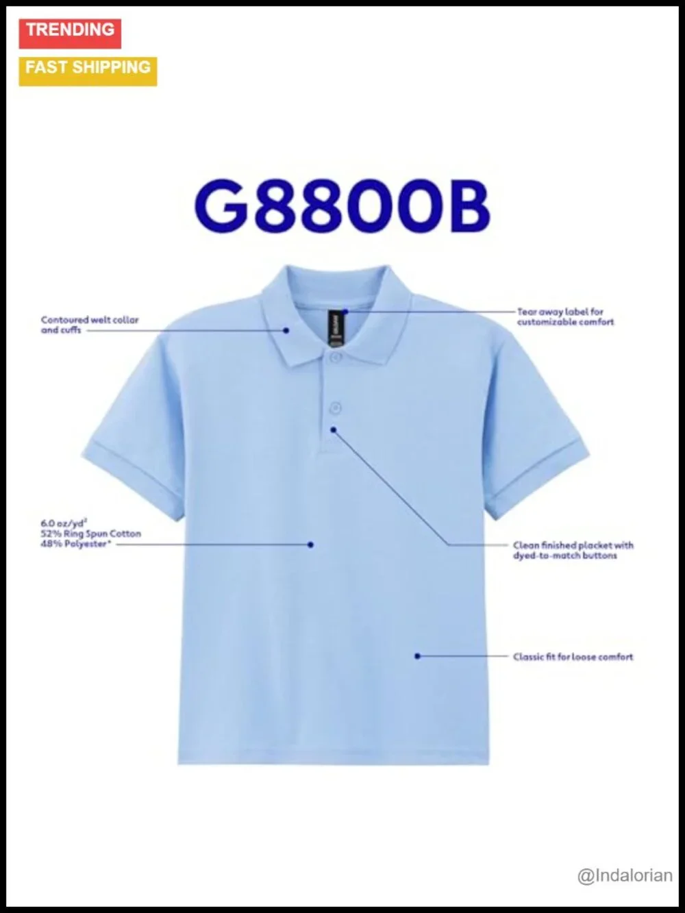 3-Pack Kids' DryBlend Short Sleeve Polo, Moisture-Wicking, Classic Fit